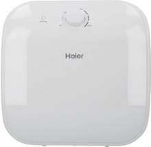 Haier Logo op een waterboiler met temperatuurregelaar