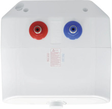 Boiler met rode wateruitlaat en blauwe waterinlaat