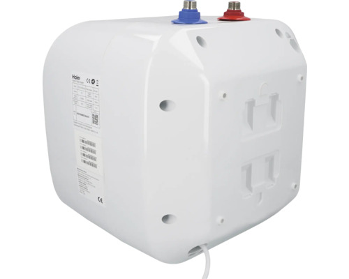 Haier close-in boiler voor warmwaterbereiding met blauwe en rode aansluitmarkering