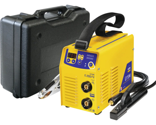 Geel lasapparaat met accessoires en transportkoffer