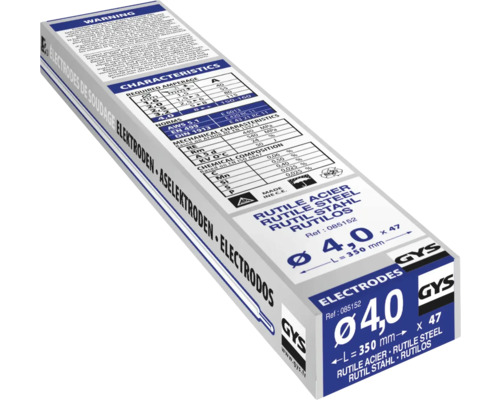 Verpakking laselektroden met technische gegevens en GYS logo