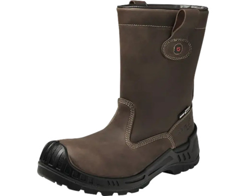 Bruine veiligheidslaars met zwarte zool