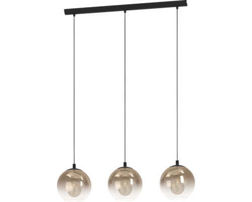 Hanglamp met drie ronde glazen lampenkappen