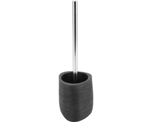 Toiletborstel met houder van aardewerk en roestvrij staal