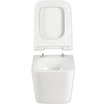 Wandcloset met diepe spoeling, open spoelrand en toiletzitting