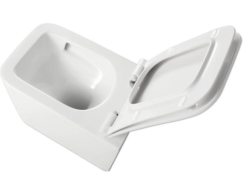 Wit inbouw bidet met open deksel