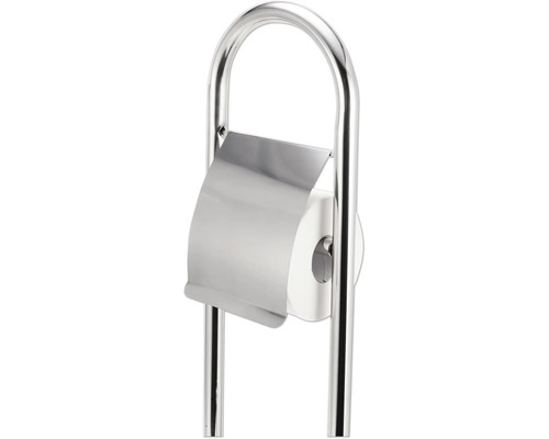 Metalen toiletpapierhouder met rol papier