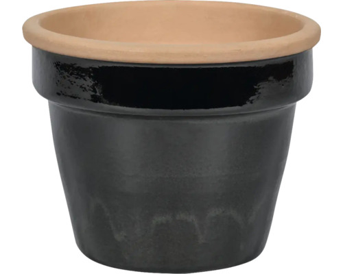 LAFIORA Bloempot Klei zwart Ø 34 cm H 26,5 cm Zwarte terracotta bloempot