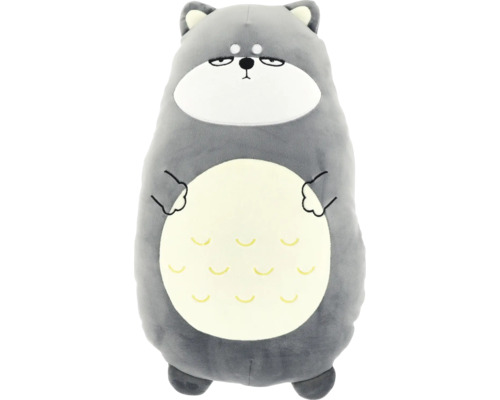 UNIQUE LIVING Knuffelkussen Wasbeer grijs 25x45 cm Grijs knuffeldier hond als kussen