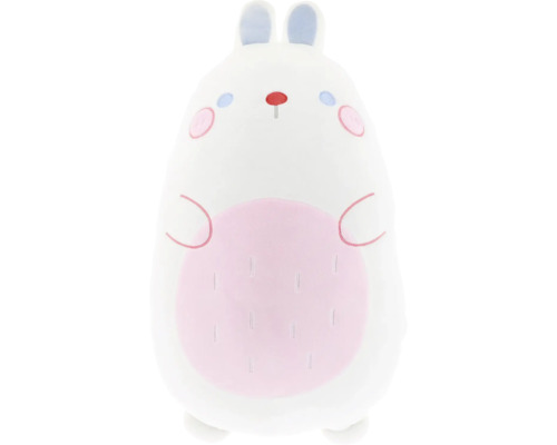 UNIQUE LIVING Knuffelkussen Konijn roze wit 25x45 cm Wit knuffelkonijn met roze details