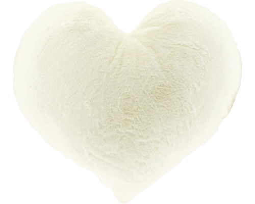 UNIQUE LIVING Kussen Hart wit 65x60 cm Hartvormig sierkussen van imitatiebont