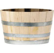 Houten plantenbak met metalen band