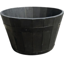 Houten plantenbak met metalen band