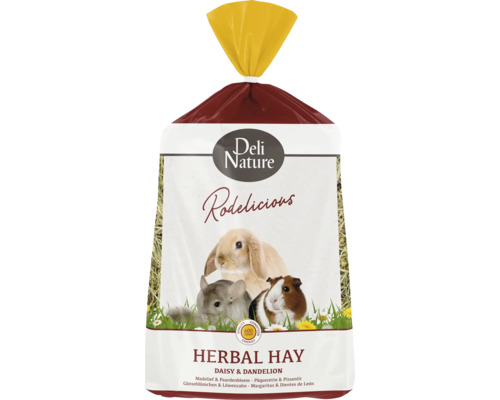 DELI NATURE Knaagdiervoer Rodelicious kruidenhooi madelief & paard 600 g DELI NATURE Knaagdiervoer Rodelicious kruidenhooi madelief & paard 600 g