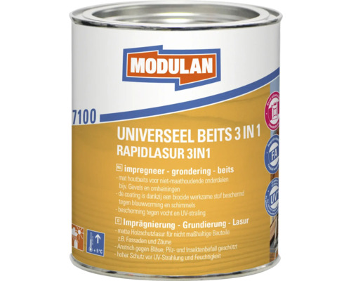 MODULAN 7100 Universeel beits 3-in-1 mat donkergrijs 750 ml MODULAN 7100 Universeel beits 3-in-1 mat donkergrijs 750 ml
