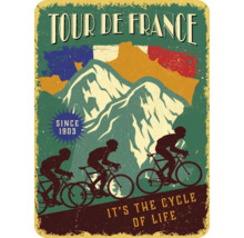 Tour de France afbeelding met fietsers en berglandschap