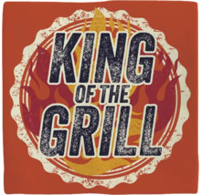 King of the Grill motief op een barbecuekleed