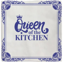Tegel met de tekst Queen of the Kitchen en een decoratieve rand