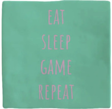 Decoratief kussen met de print: Eat Sleep Game Repeat