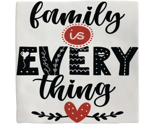 PLENTY GIFTS Decoratieve tegel keramiek Family is everything 10,8x10,8 cm