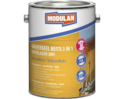 MODULAN 7100 Universeel beits 3-in-1 mat zilvergrijs 2,5 l