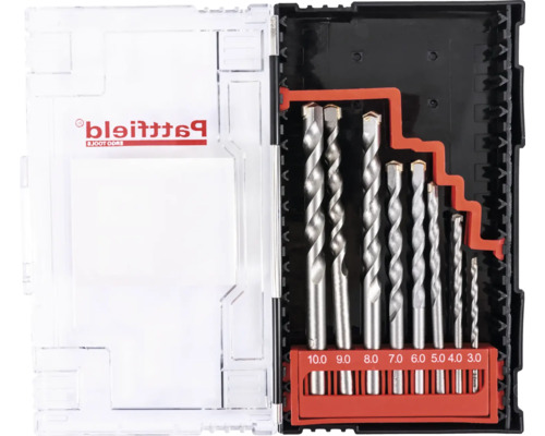 Boor set in plastic doos met verschillende maten