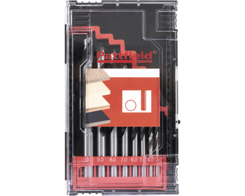 Pattfield houtboor set in transparante kunststof koffer