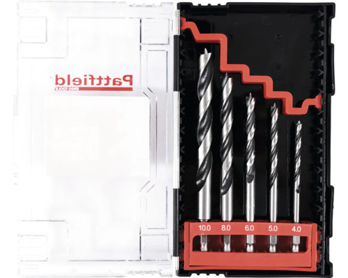 Forstnerboor set in een transparante kunststof doos