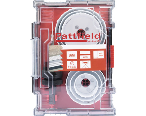 Pattfield gatzagenset met verschillende maten in een transparante doos