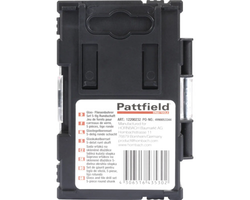 Pattfield glas- en tegelborenset, 5-delig