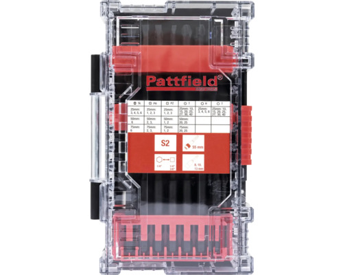 Pattfield bitset in transparante opbergdoos