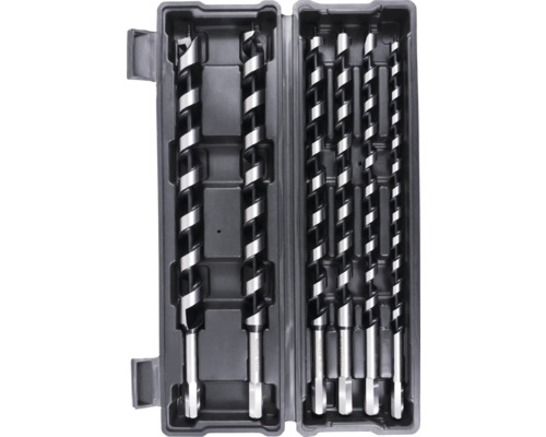 Set houtboren in een kunststof koffer