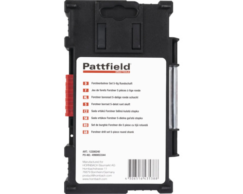 Pattfield Forstner borenset 5-delig ronde schacht