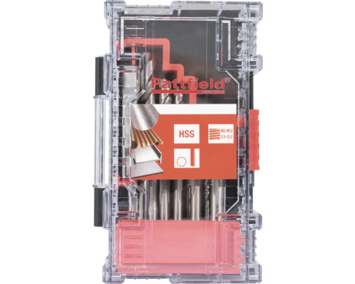 Pattfield ERSO Tools draadtappen- en borenset in transparante kunststof koffer