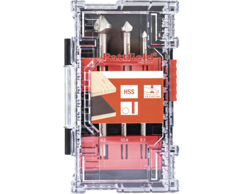 Pattfield verzinkboorset in transparante opbergdoos