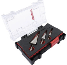 Stappenboor set met transparante doos en drie boren