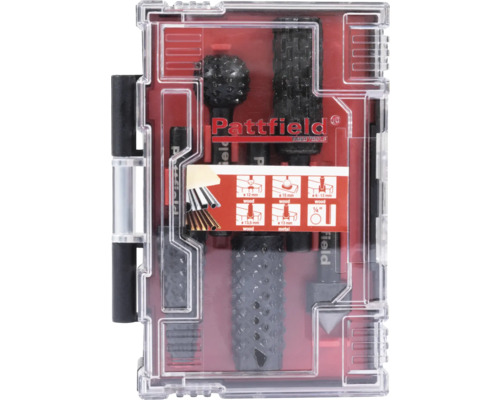 Pattfield frezenset voor hout en metaal in transparante koffer