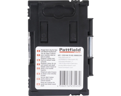 Pattfield Raspelset 5-delig voor hout en metaal ronde schacht