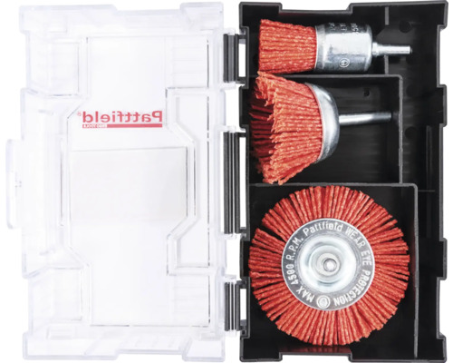 Pattfield draadborstelset met drie borstels in kunststof doos
