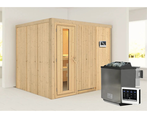 Sauna met saunakachel en bediening