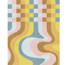 Vinyl met patroon met schaakbordmotief en golvende lijnen