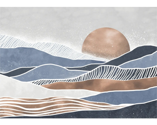 KOMAR Fotobehang vlies FLX7-010 Shades Of Greece 350x250 cm Abstracte weergave van een berglandschap met zon