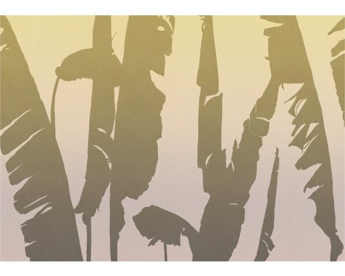 KOMAR Fotobehang vlies FLX7-018 Bahama Bananas 350x250 cm Abstracte weergave van bananenbladmotieven