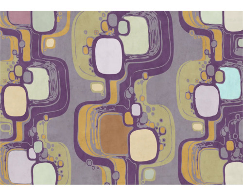 KOMAR Fotobehang vlies FLX7-028 Masterpiece 350x250 cm Patroon met gestileerde vormen en lijnen voor wanddecoratie