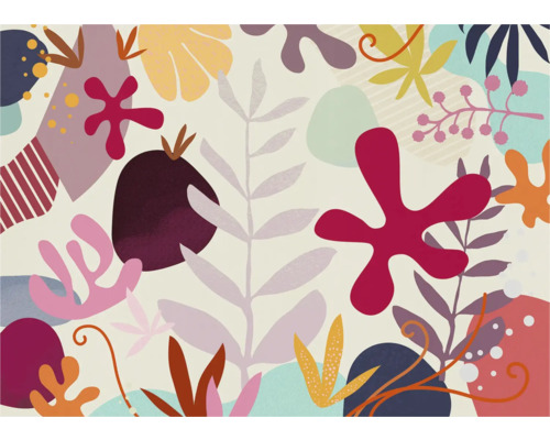 KOMAR Fotobehang vlies FLX7-030 Happy Corals 350x250 cm Illustratie met bloemmotieven voor decoratieve doeleinden