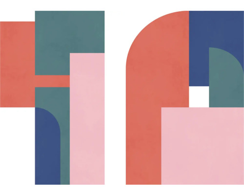 KOMAR Fotobehang vlies FLX7-032 Geometric Colours 350x250 cm Grafische illustratie met geometrische vormen