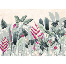 Illustratie van een exotische plantenwereld als wanddecoratie.