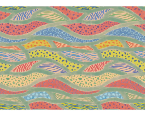 KOMAR Fotobehang vlies FLX7-023 Wave Symphony 350x250 cm Illustratie van een golfpatroon met diverse texturen