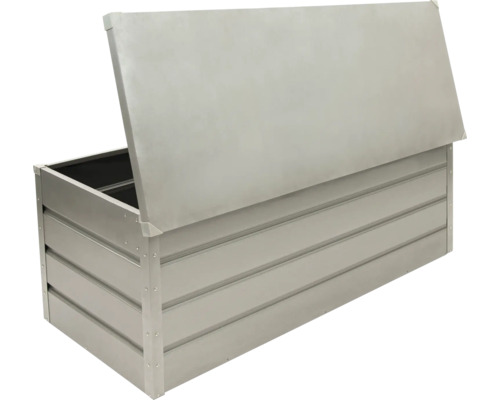 Geopende metalen opbergbox