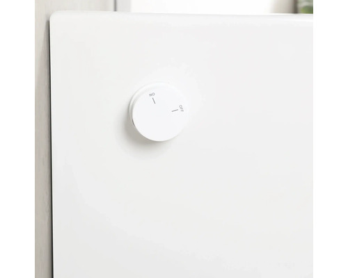 Draaischakelaar voor infraroodverwarming met de markeringen Aan en Uit